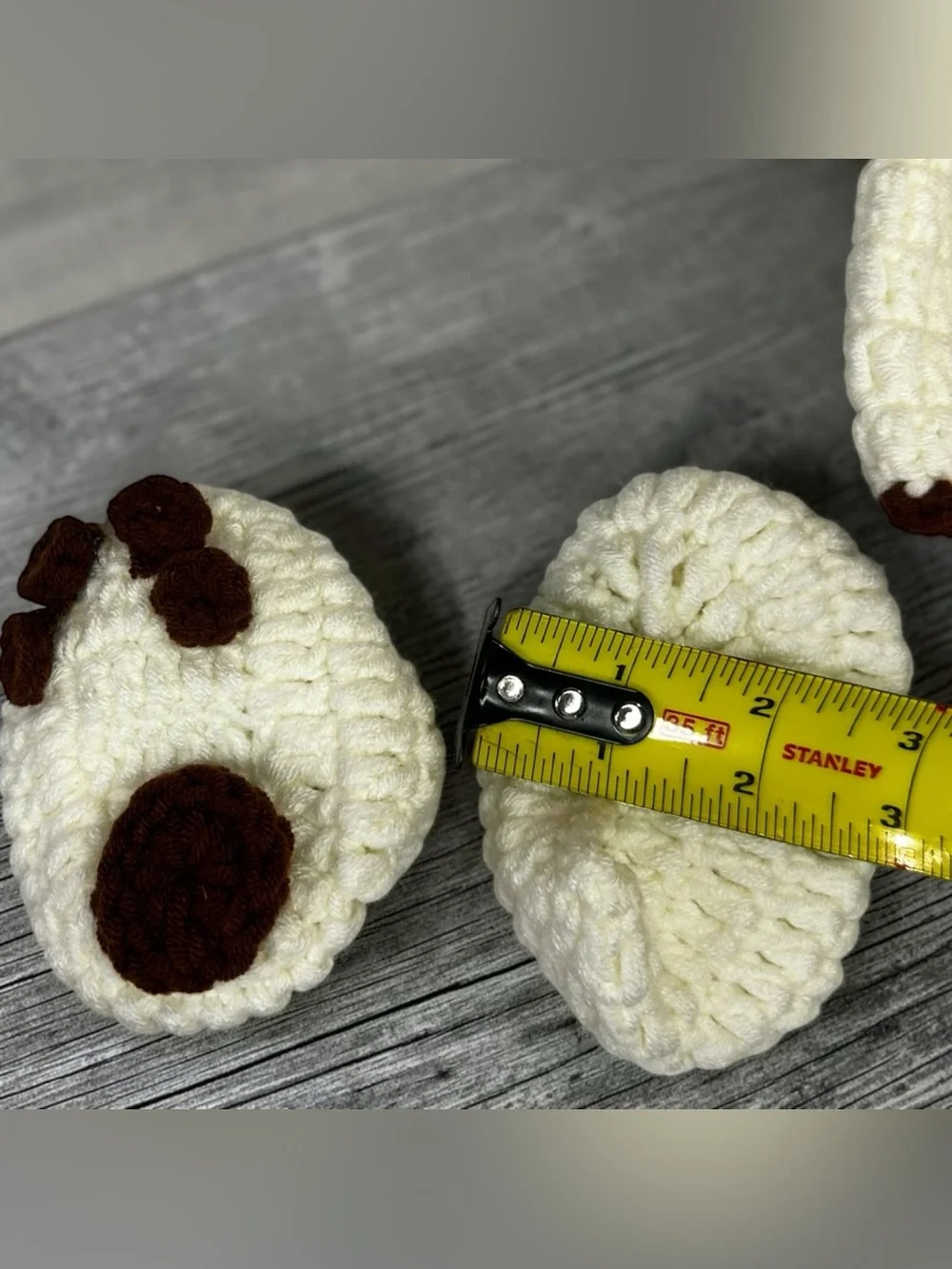 Handmade Crochet Newborn Puppy Dog Hat Booties Set Photo Prop Baby Costume